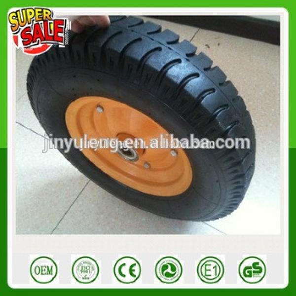 16inch 3.50/4.00-8CHINA QingDao lag pattern Pneumatic Rubber wheel for wheelbarrow trailer tow truck #1 image